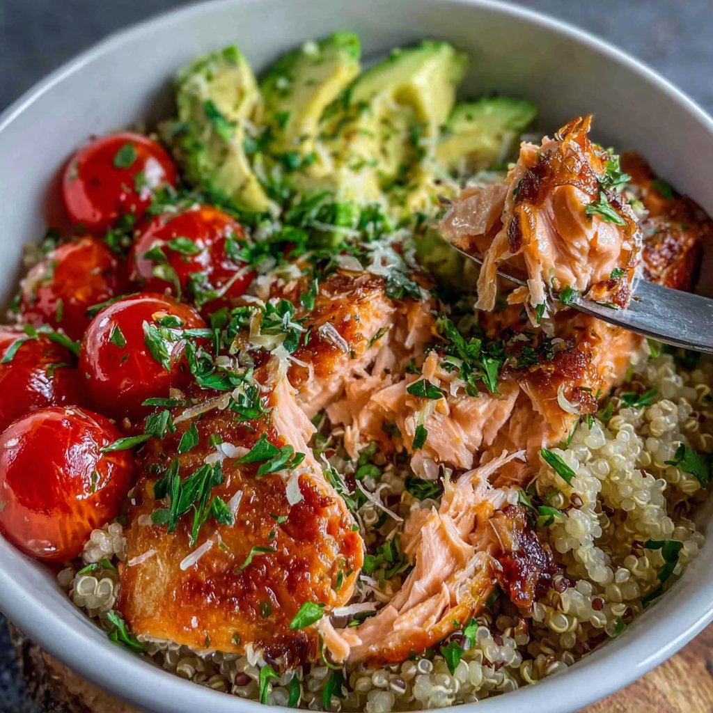 High Protein Salmon Dinner Bowl