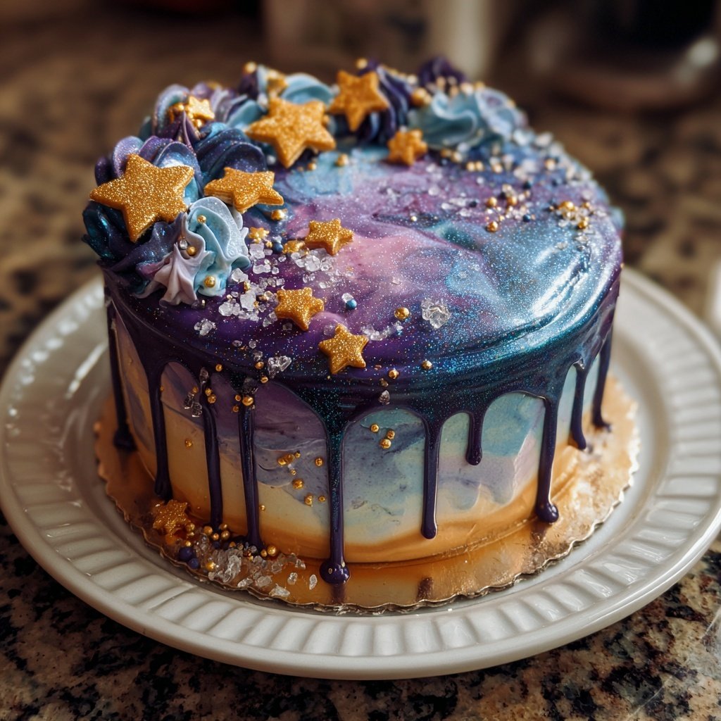 Galaxy Themed Pisces Cake