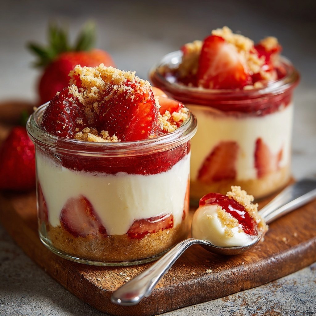 Strawberry Cheesecake Breakfast Jars