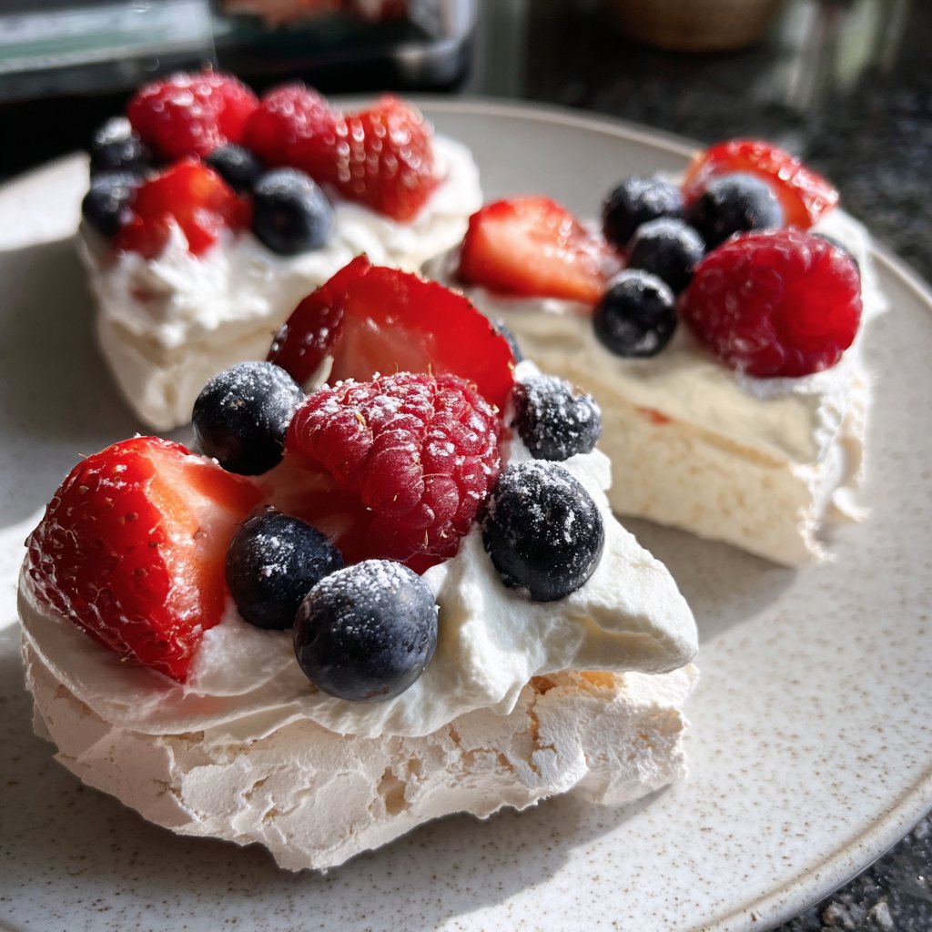 Mini Pavlova Hearts with Cream