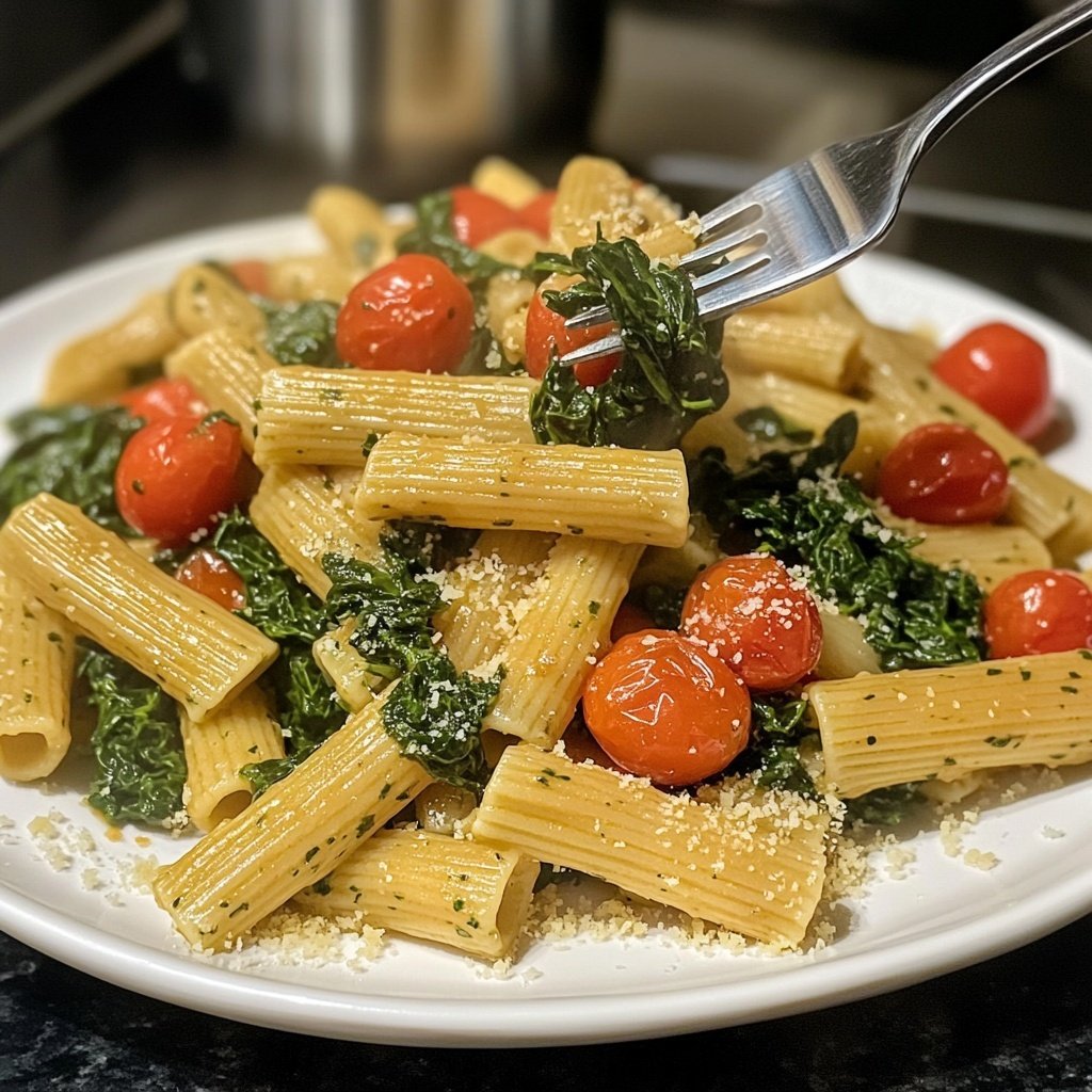 Delicious Spinach Tomato Pasta