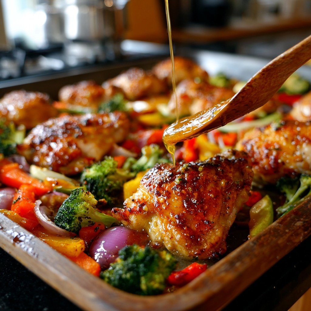 Healthy Honey Mustard Chicken Sheet Pan Dinner